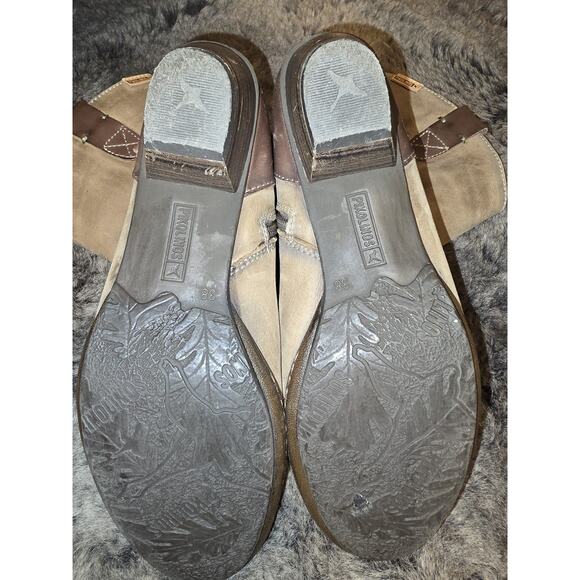 Pikolinos Boots Womens 38 Brujas Mid Calf Side Zip Western Boot Brown Leather - Picture 6 of 6